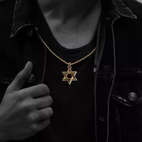 22 Ayar Altın Star of David Kolye