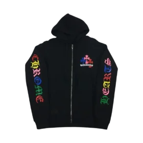 CH Script Çok Renkli Cross Cemetery Fermuarlı Kapüşonlu Sweatshirt