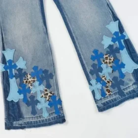 Chrome Hearts Çapraz Kesim Bootcut Jeanler