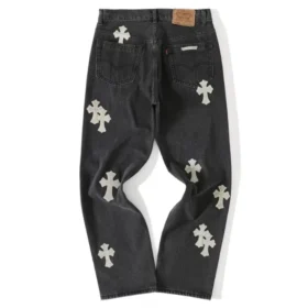 Chrome Hearts Beyaz Cross Patch Denim Jeanler