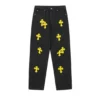 Chrome Hearts Eskitilmiş Sarı Jean