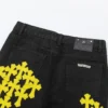 Chrome Hearts Eskitilmiş Sarı Jean