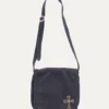 Chrome Hearts Filigree Cross Süslemeli Deri Postacı Çantası