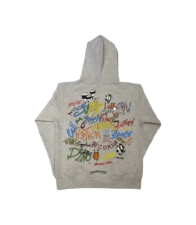 Chrome Hearts Hearts Matty Boy Brain Kapüşonlu Sweatshirt Gri