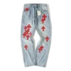 Chrome Hearts Kırmızı Yama Jean