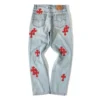 Chrome Hearts Kırmızı Yama Jean