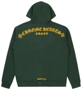 Chrome Hearts T Bar Kapüşonlu Sweatshirt Yeşil/Altın
