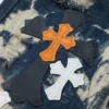 Chrome Hearts Tie Dye Çok Renkli Çapraz Desenli Jean
