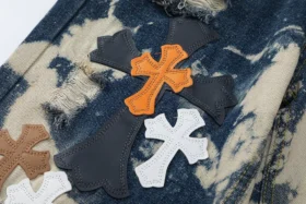 Chrome Hearts Tie Dye Çok Renkli Çapraz Desenli Jean