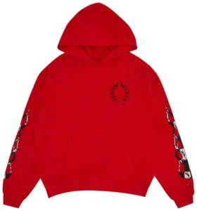 Chrome Hearts X Matty Boy Flames Kapüşonlu Sweatshirt Kırmızı