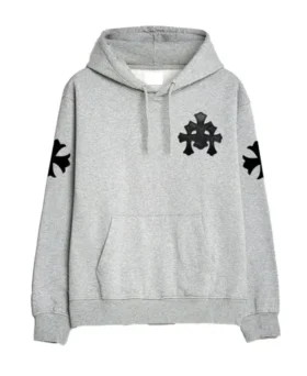 Gri Chrome Hearts Kapüşonlu Sweatshirt