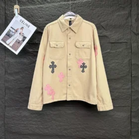 Pembe ve Siyah Haçlı Chrome Hearts Ceket