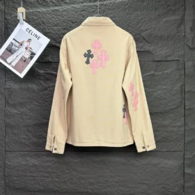 Pembe ve Siyah Haçlı Chrome Hearts Ceket