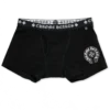 Siyah ve Beyaz Jakarlı Siyah Pamuklu Boxer