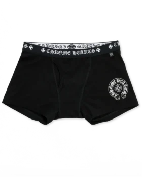 Siyah ve Beyaz Jakarlı Siyah Pamuklu Boxer