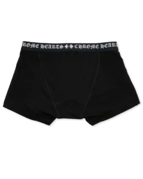 Siyah ve Beyaz Jakarlı Siyah Pamuklu Boxer