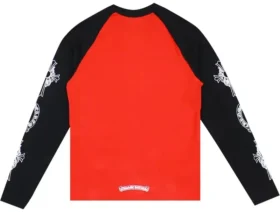 Siyah ve Kırmızı Chrome Hearts Gömlek